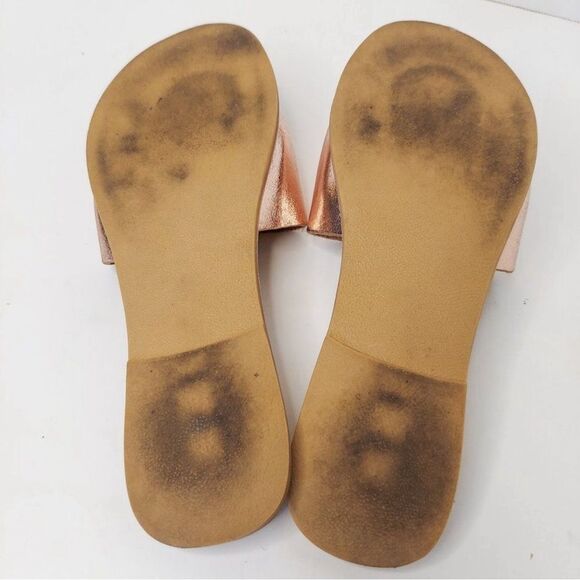 COCONUTS by Matisse 'Cabana' Metallic Copper Gold Slides Sz 10 - Picture 5 of 5